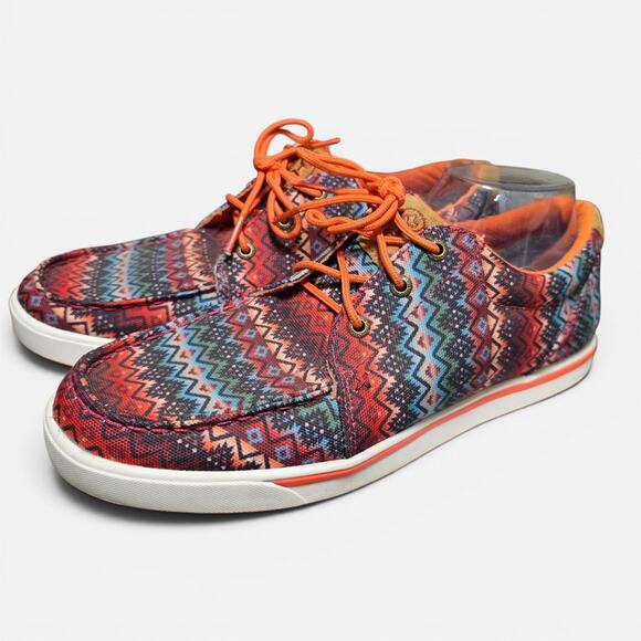 Hooey Shoes - Hooey Twisted X Womens 10M Aztec Tribal Lace Up Casual Shoes Southwest Boho